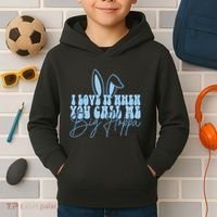 I Love It When You Call Me Big Hoppa Bunny Ear Easter Day Kids Hoodie thumb 2