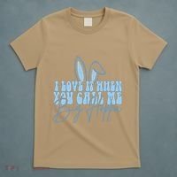 I Love It When You Call Me Big Hoppa Bunny Ear Easter Day T-Shirt thumb 5