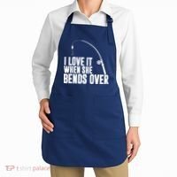 I Love It When She Bends Over Funny Fishing Apron thumb 2