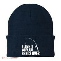 I Love It When She Bends Over Funny Fishing Beanie thumb 0