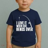 I Love It When She Bends Over Funny Fishing Toddler T-Shirt thumb 2