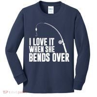 I Love It When She Bends Over Funny Fishing Kids Long Sleeve Shirt thumb 0
