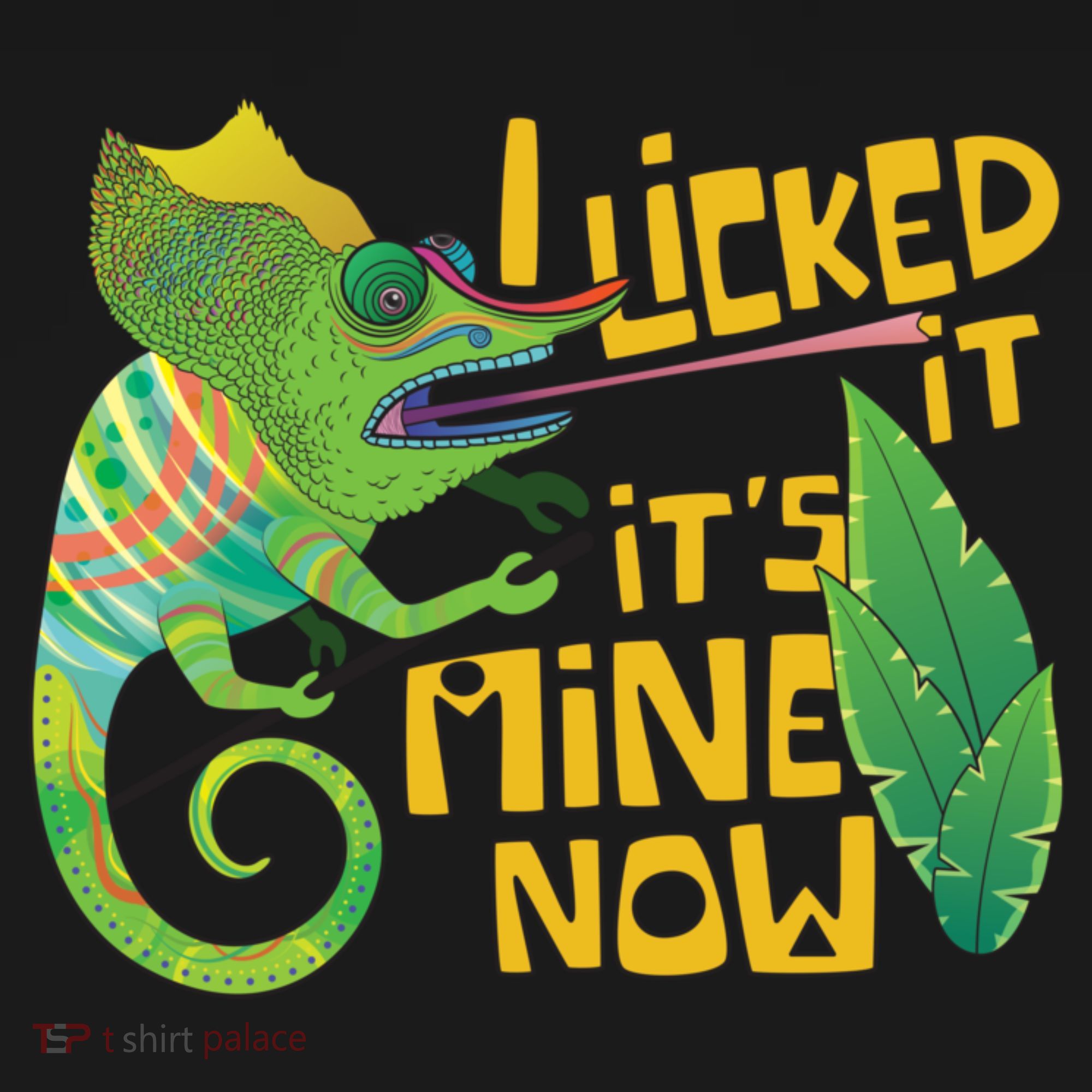 I Licked It, It's Mine Now Colourful Chameleon Tote Bag