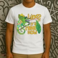 I Licked It, It's Mine Now Colourful Chameleon T-Shirt thumb 3