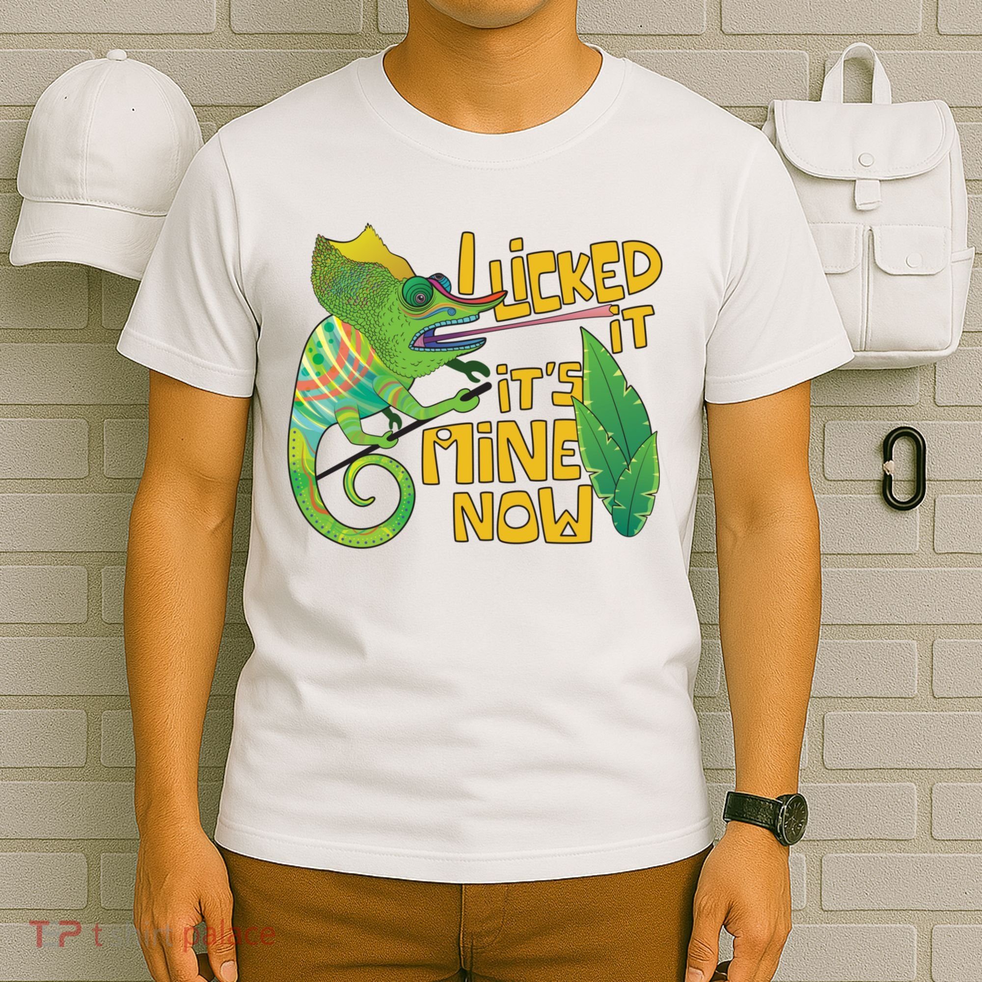 I Licked It, It's Mine Now Colourful Chameleon T-Shirt