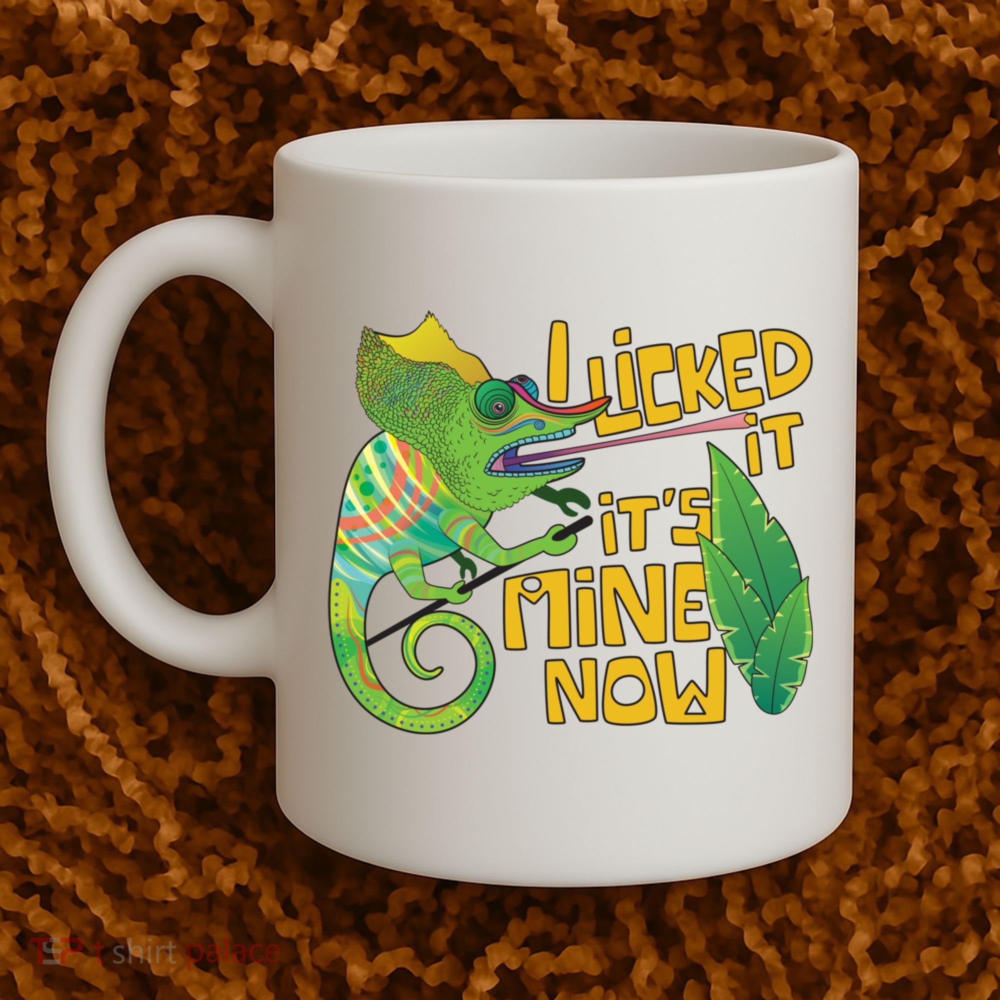 I Licked It, It's Mine Now Colourful Chameleon Coffee Mug