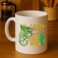 I Licked It, It's Mine Now Colourful Chameleon Coffee Mug thumb 4