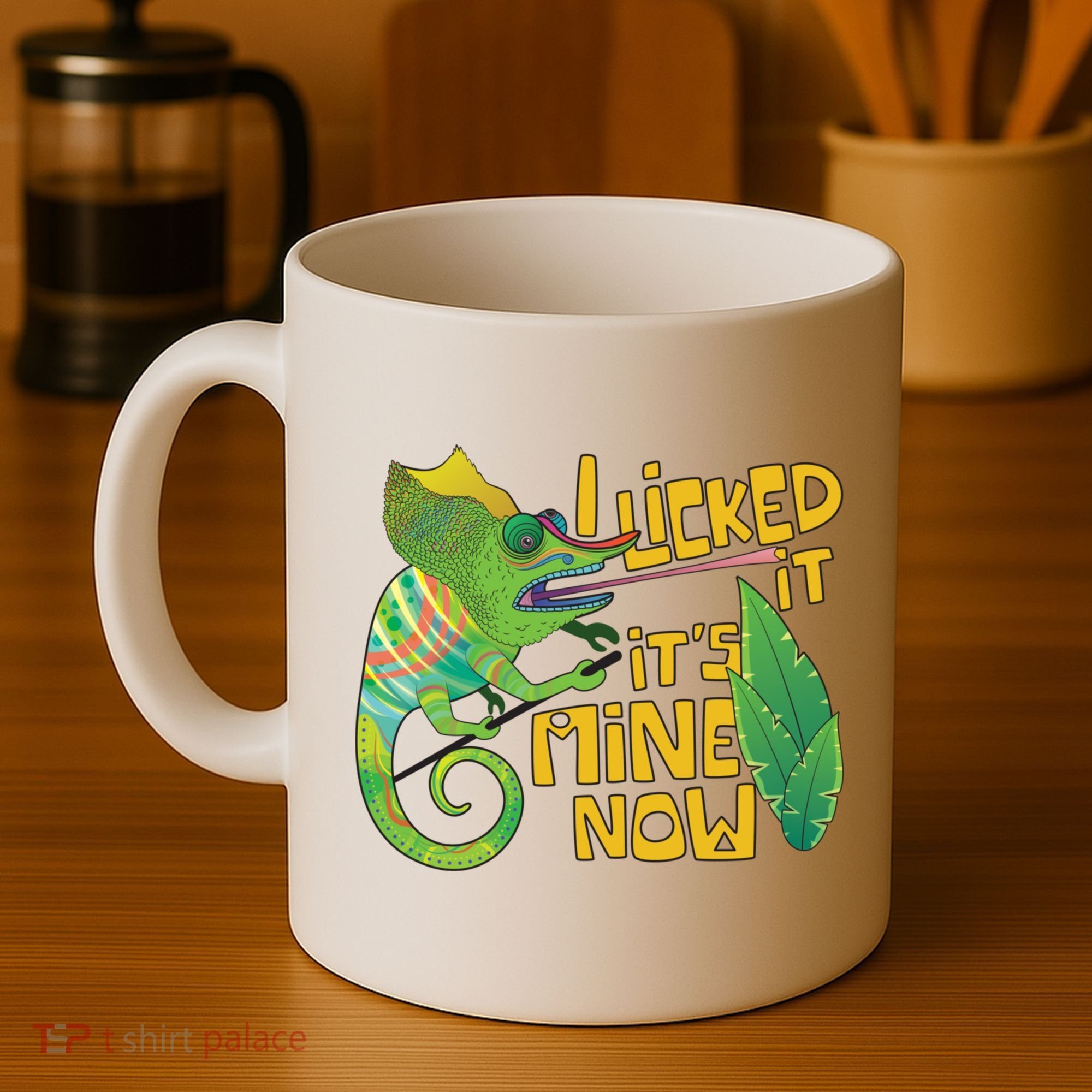 I Licked It, It's Mine Now Colourful Chameleon Coffee Mug