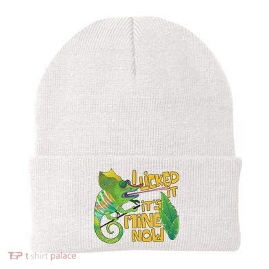 I Licked It, It's Mine Now Colourful Chameleon Beanie