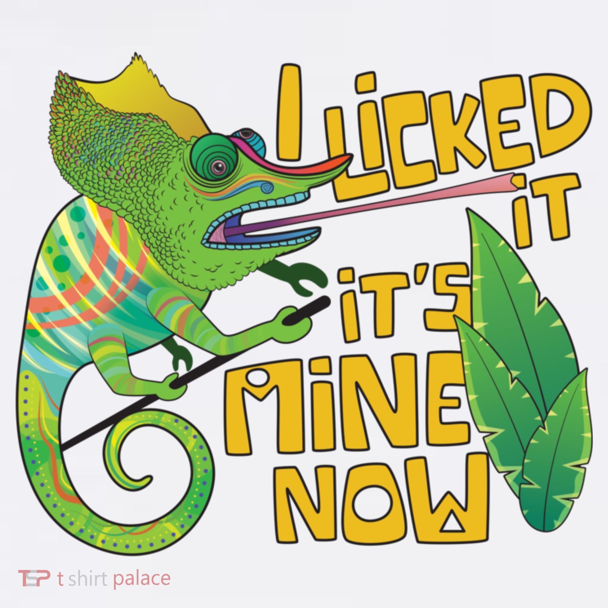I Licked It, It's Mine Now Colourful Chameleon Pajama Set