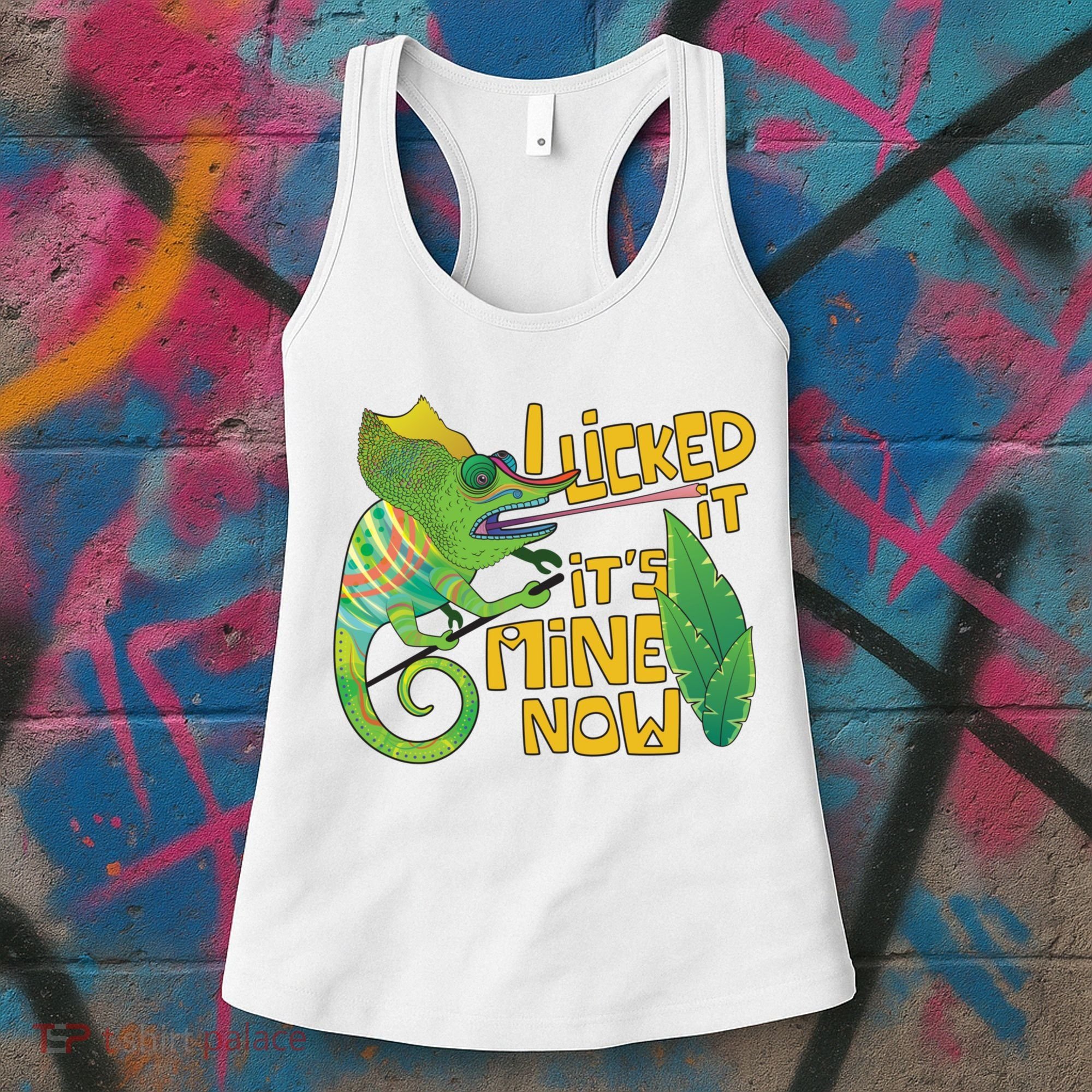 I Licked It, It's Mine Now Colourful Chameleon Women's Tank Top