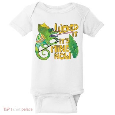 I Licked It, It's Mine Now Colourful Chameleon Baby Bodysuit