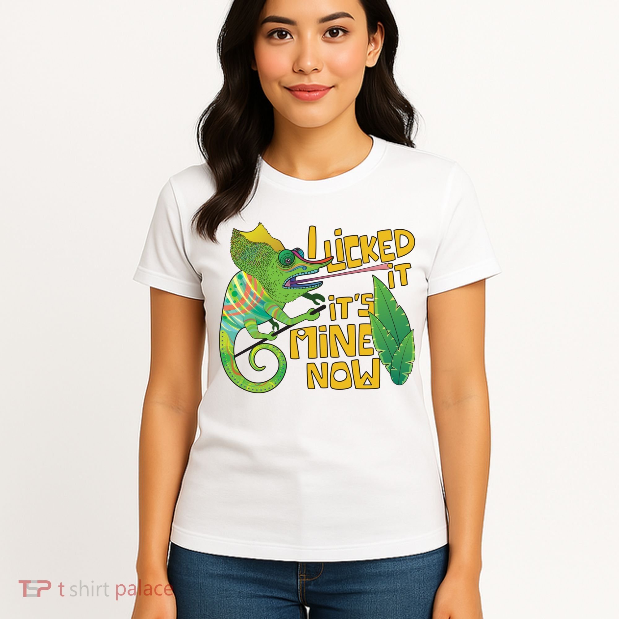 I Licked It, It's Mine Now Colourful Chameleon Women's T-Shirt