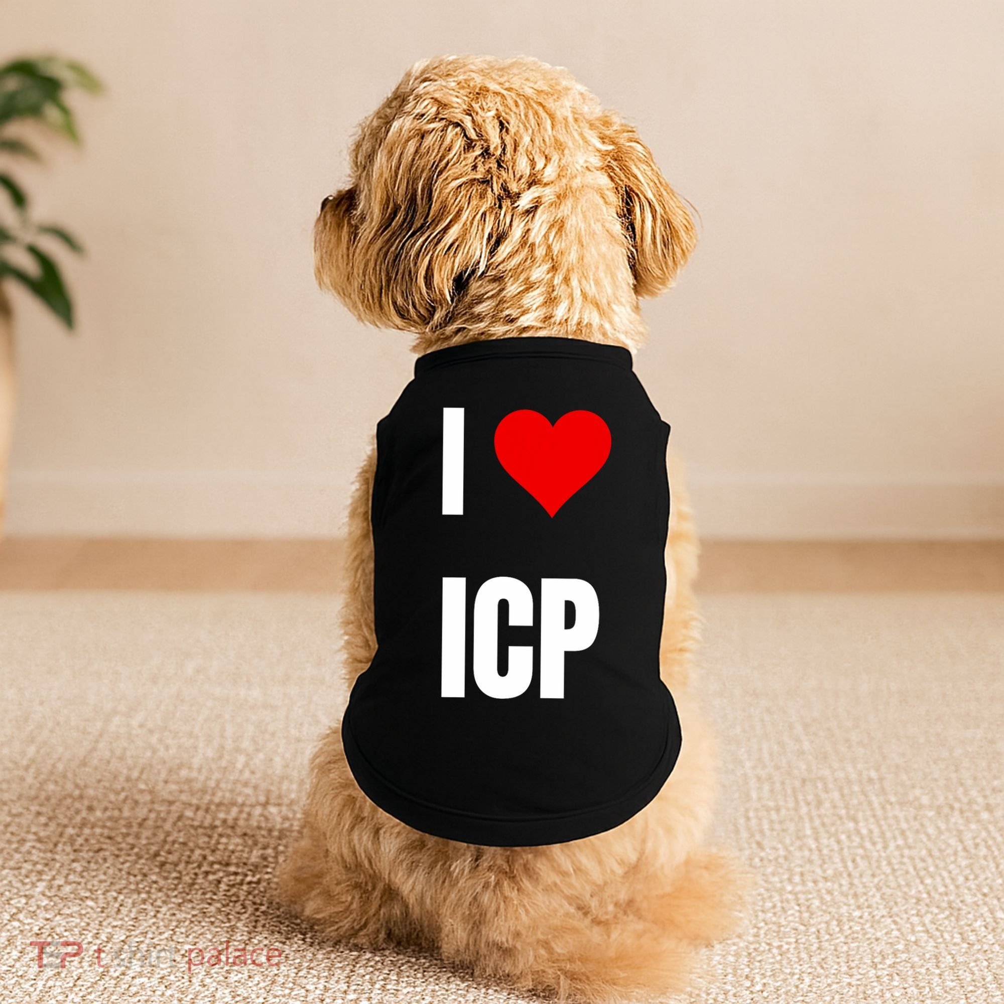 I Love Icp . Crypto Saying For The Blockchain And Token Nerd Doggie Tank