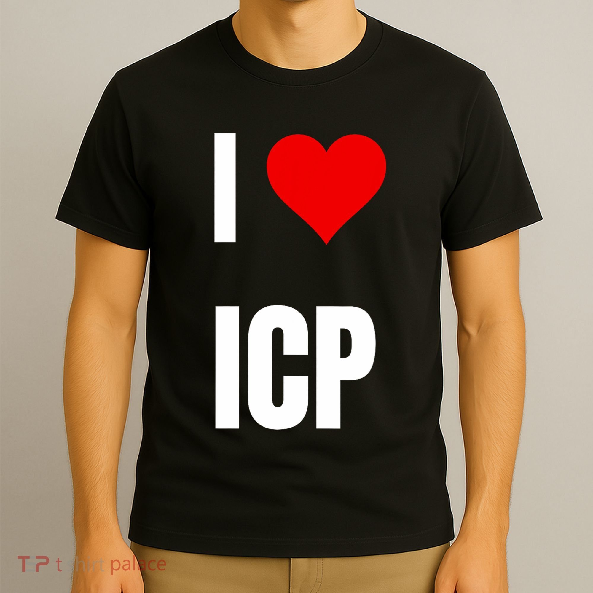 I Love Icp . Crypto Saying For The Blockchain And Token Nerd T-Shirt
