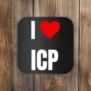 I Love Icp . Crypto Saying For The Blockchain And Token Nerd Coaster