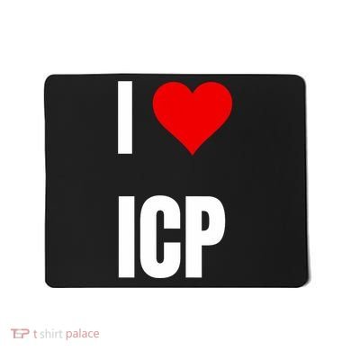 I Love Icp . Crypto Saying For The Blockchain And Token Nerd Mousepad