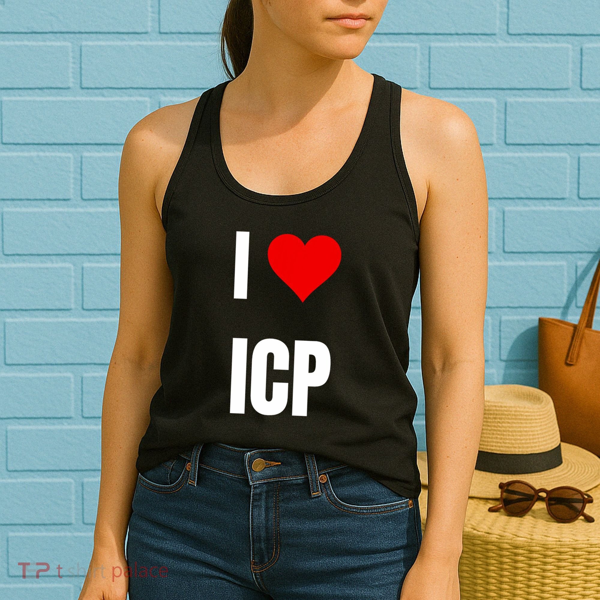 I Love Icp . Crypto Saying For The Blockchain And Token Nerd Women's Tank Top
