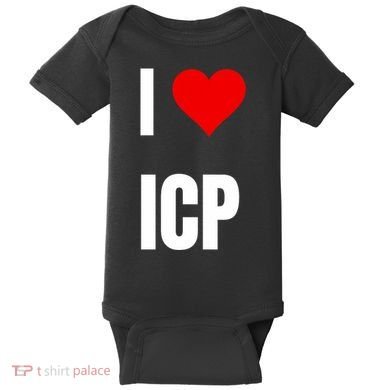 I Love Icp . Crypto Saying For The Blockchain And Token Nerd Baby Bodysuit