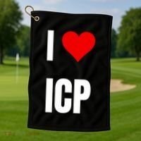 I Love Icp . Crypto Saying For The Blockchain And Token Nerd Golf Towel thumb 1