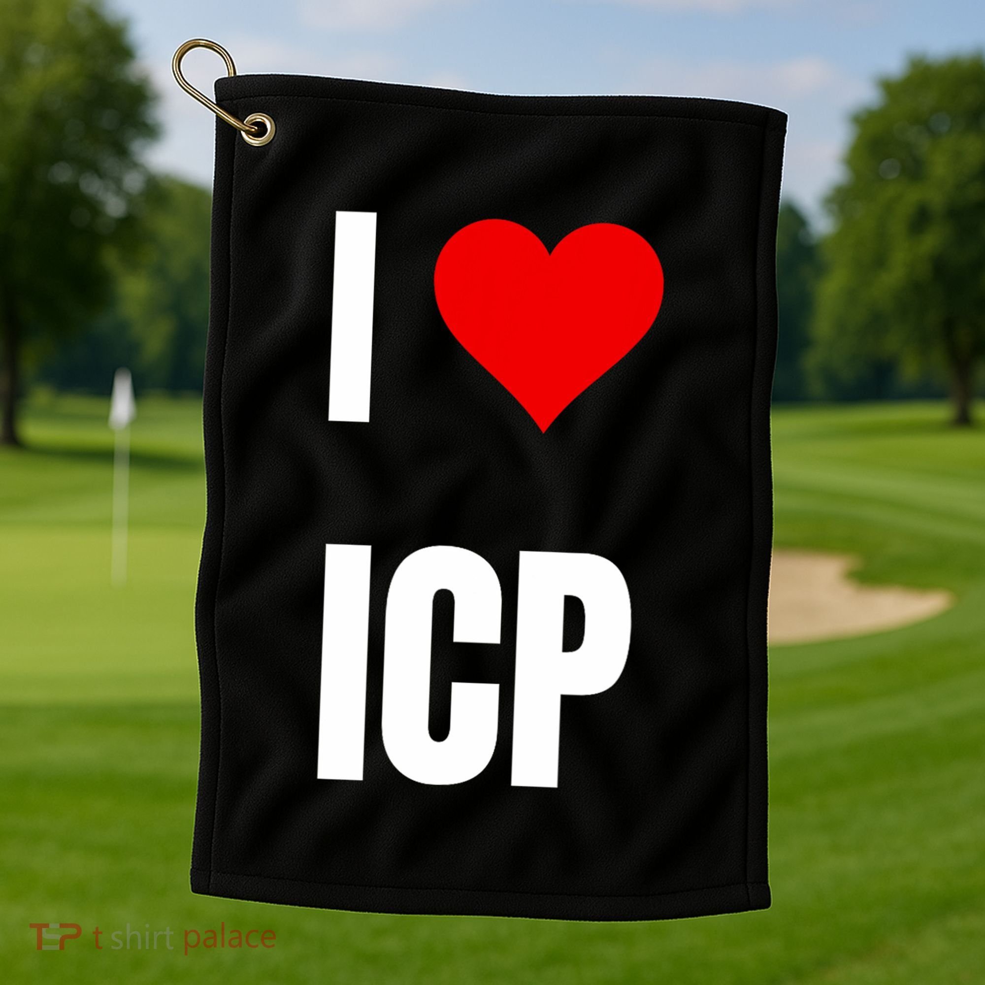 I Love Icp . Crypto Saying For The Blockchain And Token Nerd Golf Towel