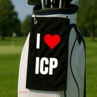 I Love Icp . Crypto Saying For The Blockchain And Token Nerd Golf Towel thumb 2