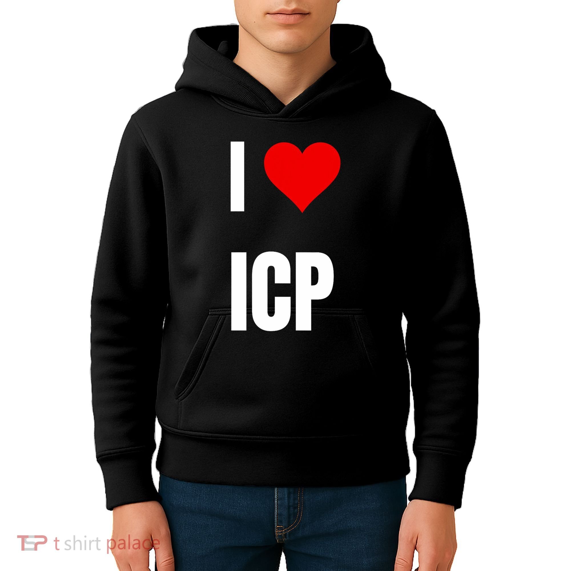 I Love Icp . Crypto Saying For The Blockchain And Token Nerd Kids Hoodie
