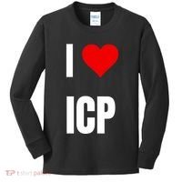 I Love Icp . Crypto Saying For The Blockchain And Token Nerd Kids Long Sleeve Shirt thumb 0