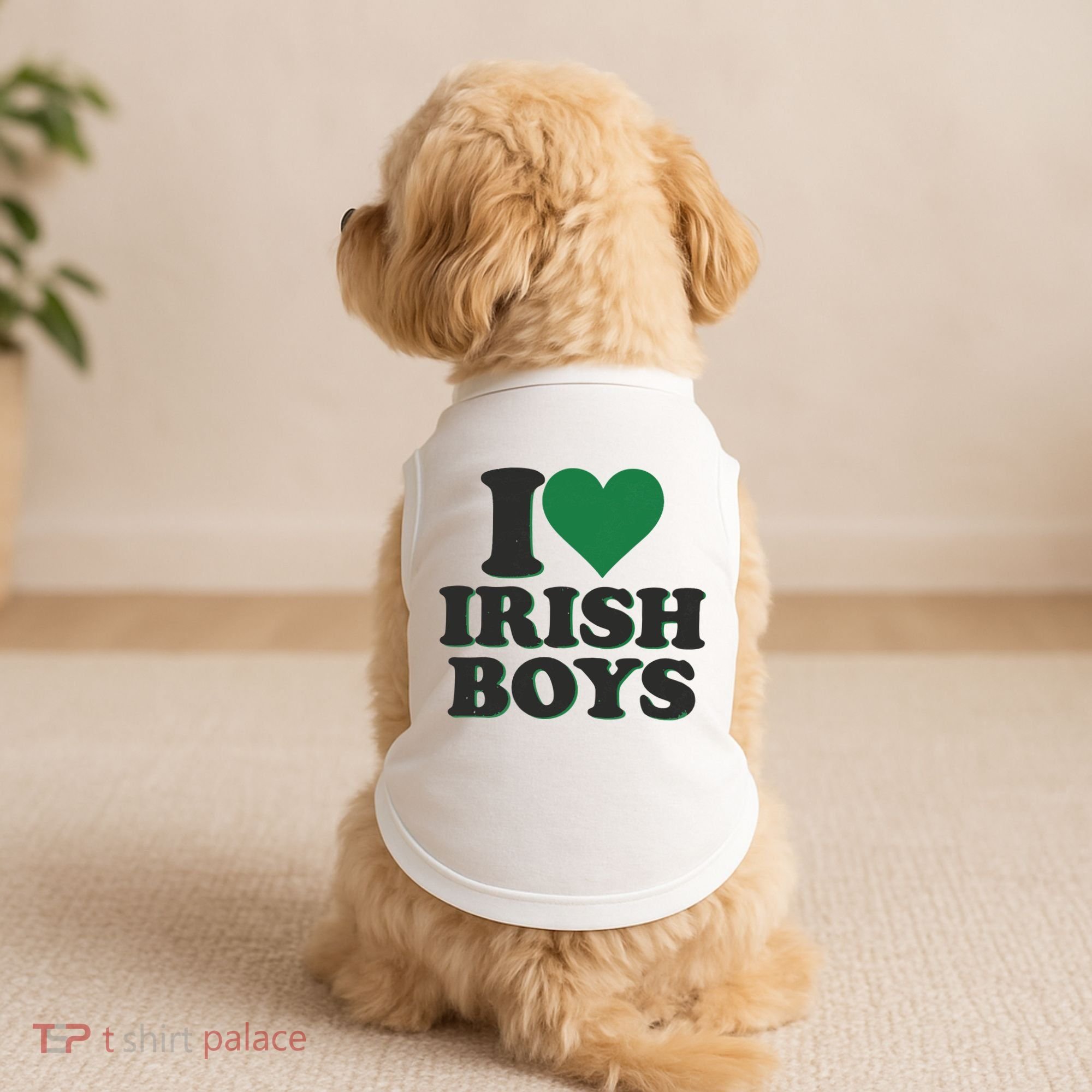 I Love Irish Boy I Heart Irish Funny St Patricks Day Doggie Tank