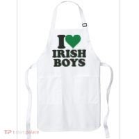 I Love Irish Boy I Heart Irish Funny St Patricks Day Apron thumb 0