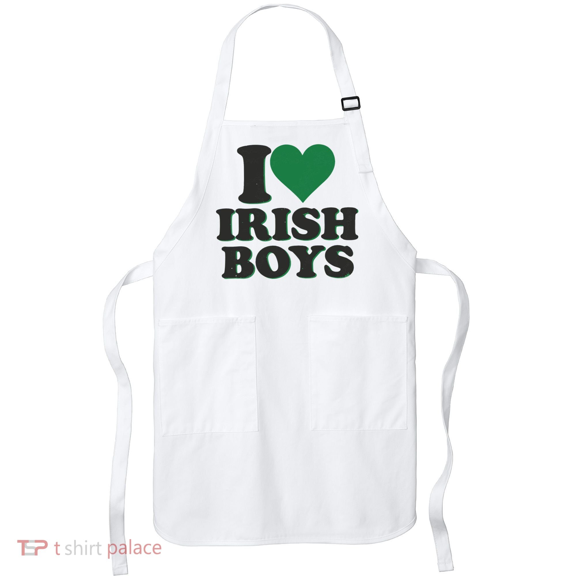 I Love Irish Boy I Heart Irish Funny St Patricks Day Apron