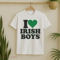 I Love Irish Boy I Heart Irish Funny St Patricks Day T-Shirt thumb 2