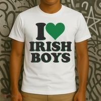 I Love Irish Boy I Heart Irish Funny St Patricks Day T-Shirt thumb 3