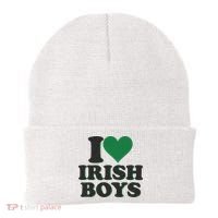 I Love Irish Boy I Heart Irish Funny St Patricks Day Beanie thumb 0
