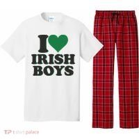 I Love Irish Boy I Heart Irish Funny St Patricks Day Pajama Set thumb 0