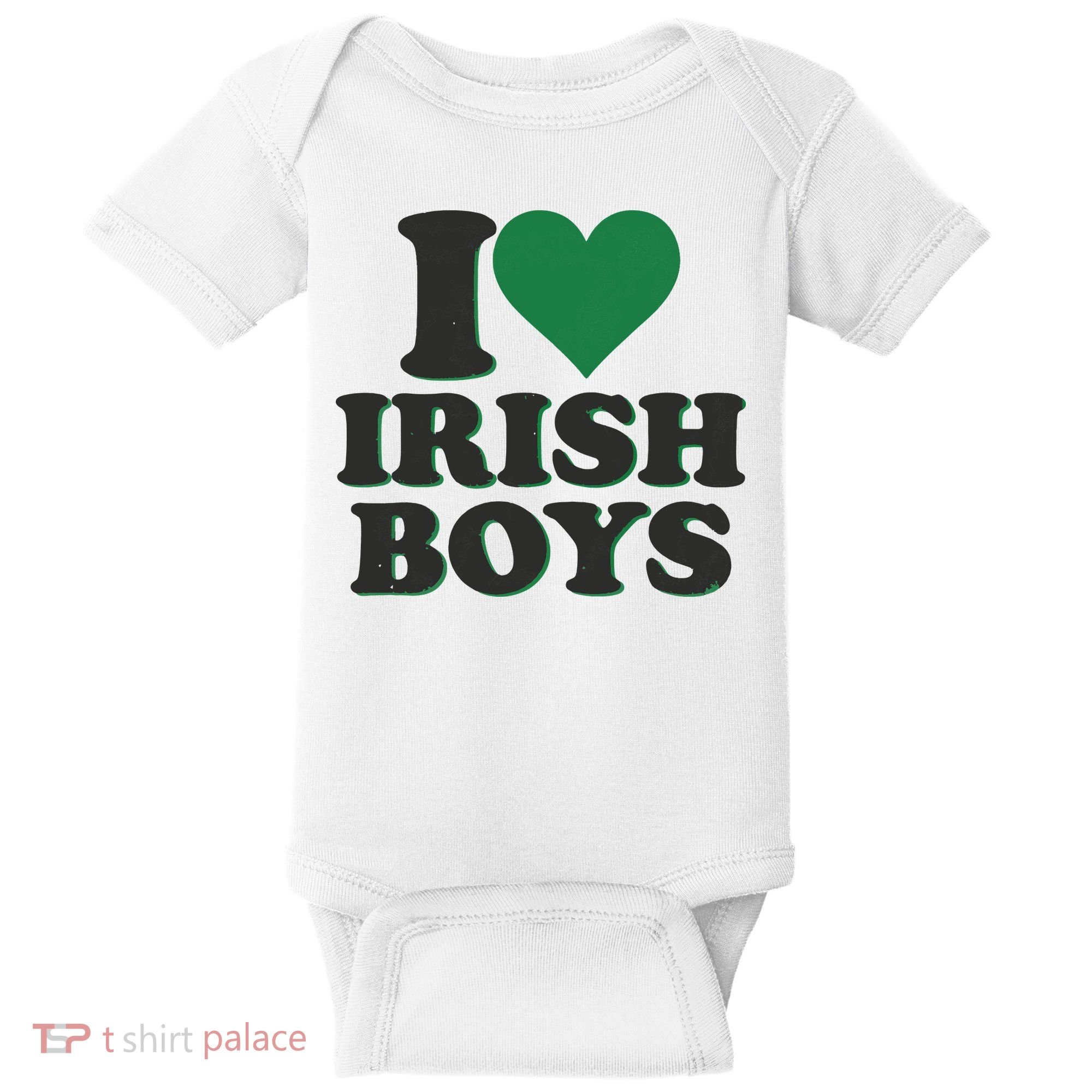I Love Irish Boy I Heart Irish Funny St Patricks Day Baby Bodysuit