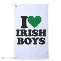 I Love Irish Boy I Heart Irish Funny St Patricks Day Golf Towel thumb 0
