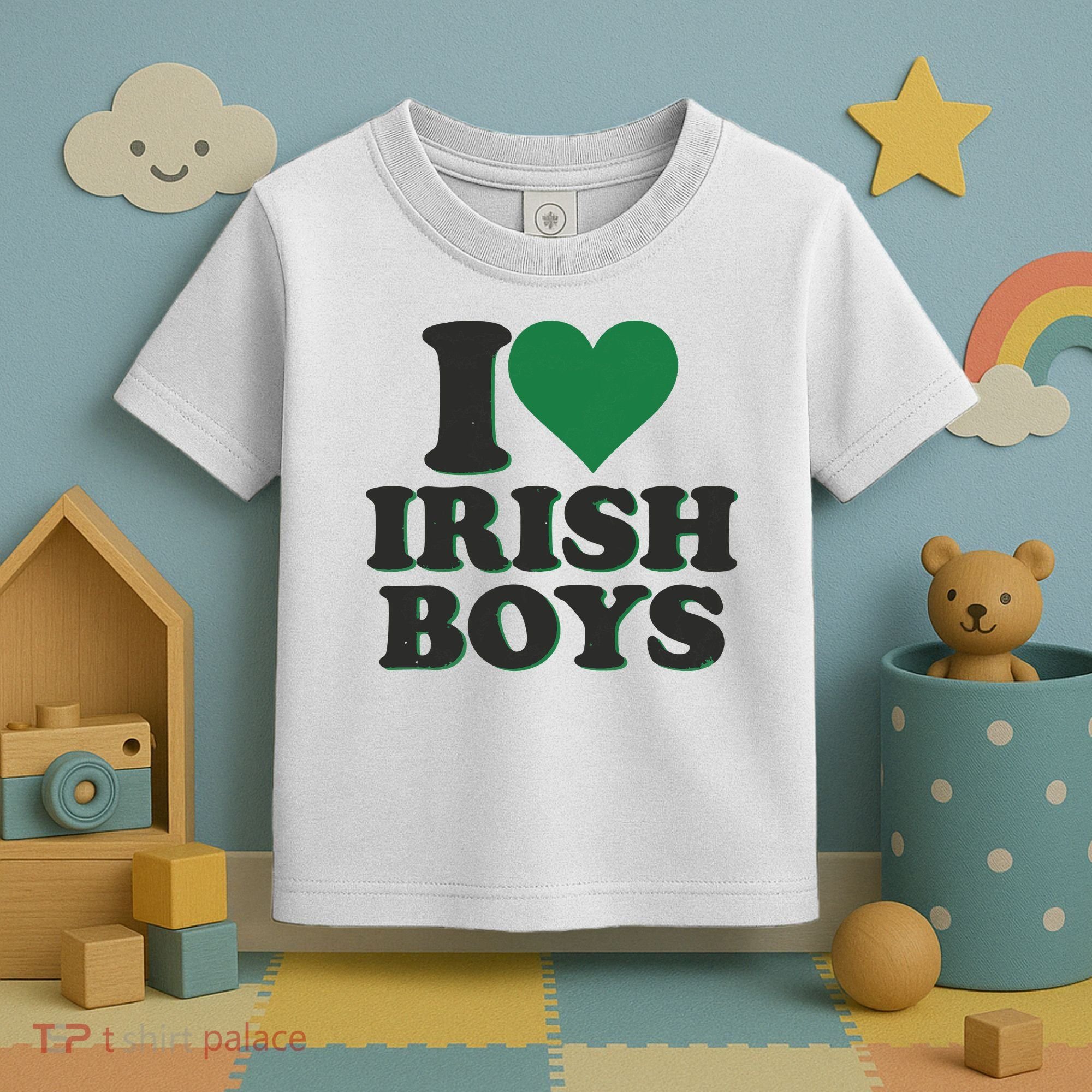 I Love Irish Boy I Heart Irish Funny St Patricks Day Toddler T-Shirt