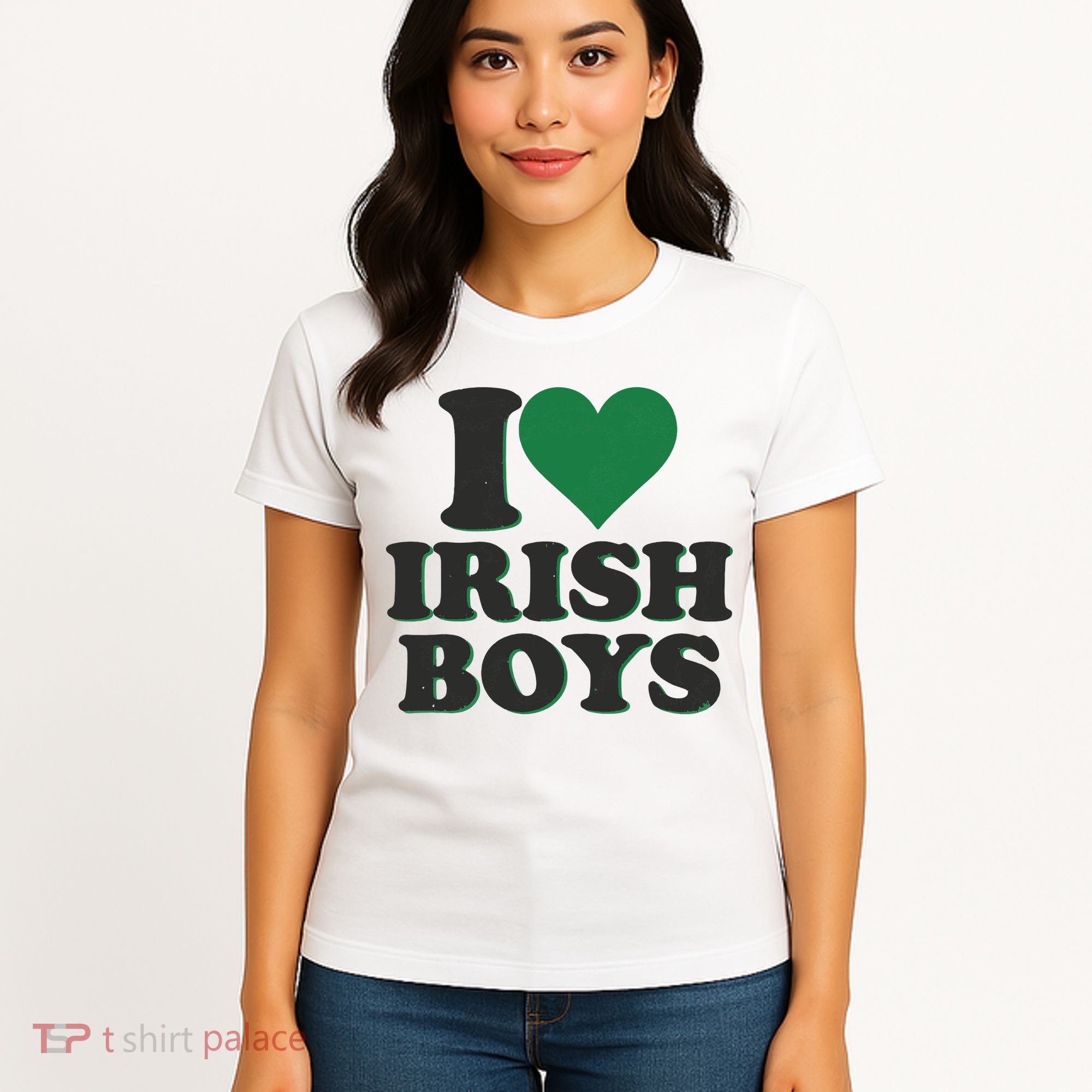 I Love Irish Boy I Heart Irish Funny St Patricks Day Women's T-Shirt