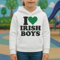 I Love Irish Boy I Heart Irish Funny St Patricks Day Kids Hoodie thumb 3