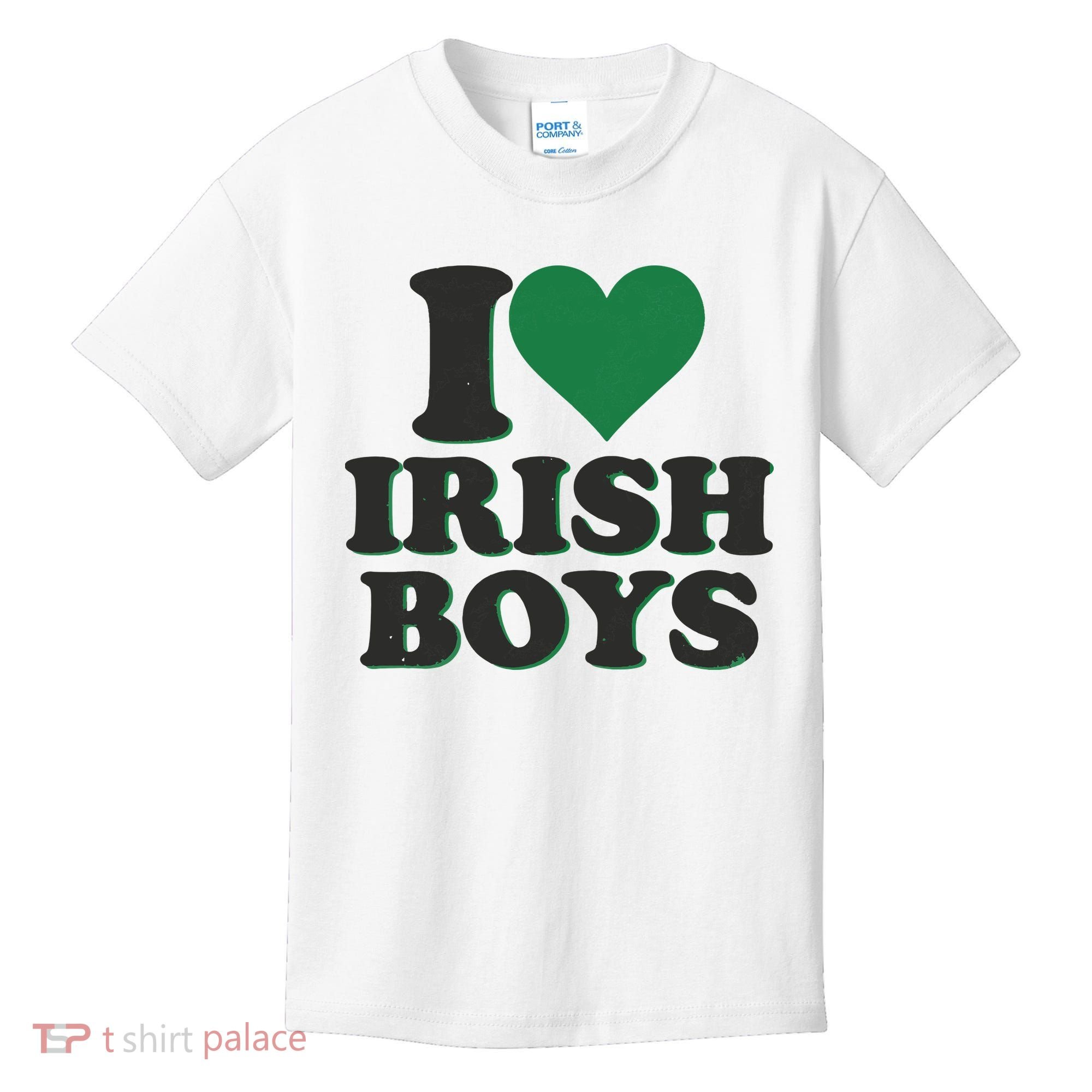 I Love Irish Boy I Heart Irish Funny St Patricks Day Kids T-Shirt