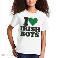 I Love Irish Boy I Heart Irish Funny St Patricks Day Kids T-Shirt thumb 2