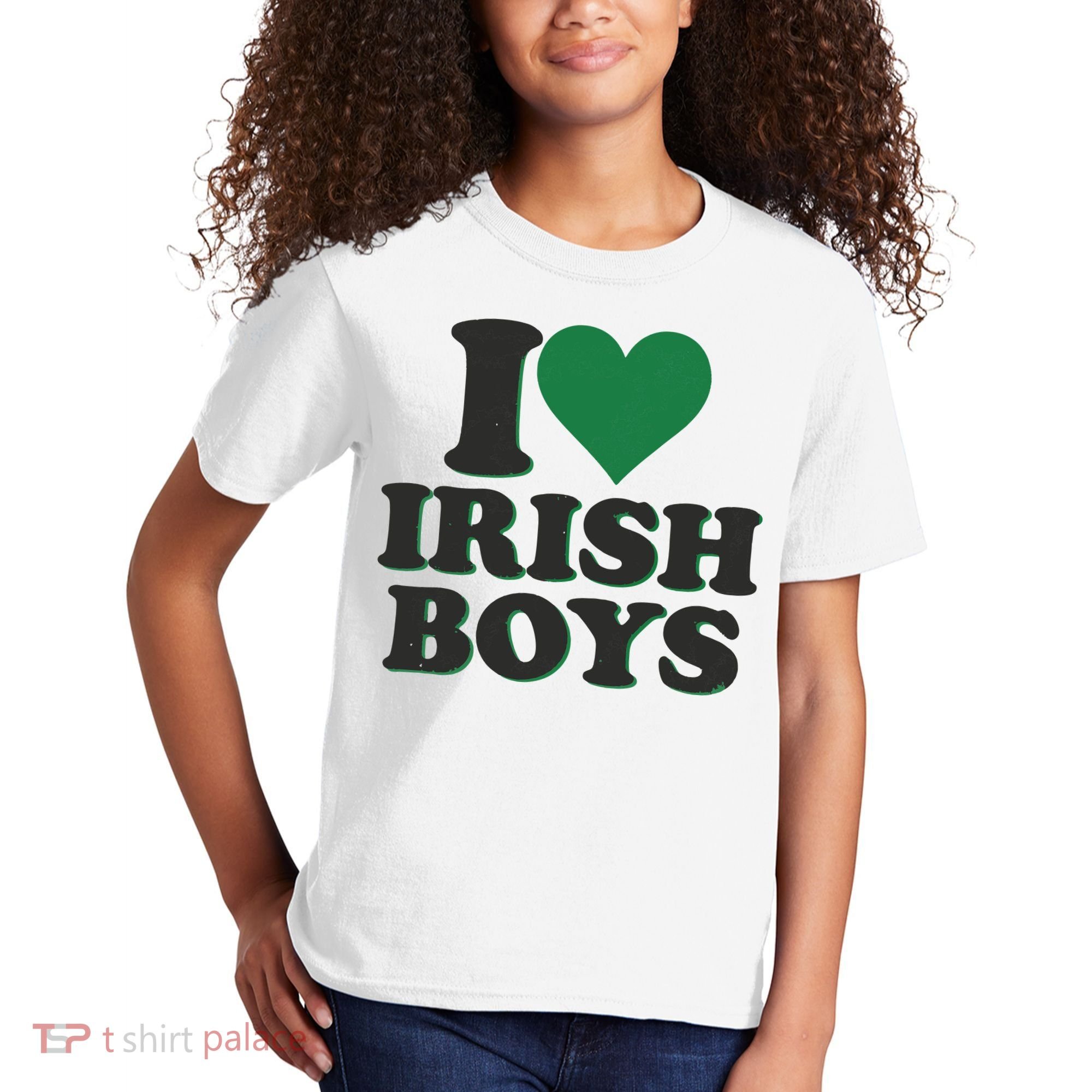 I Love Irish Boy I Heart Irish Funny St Patricks Day Kids T-Shirt