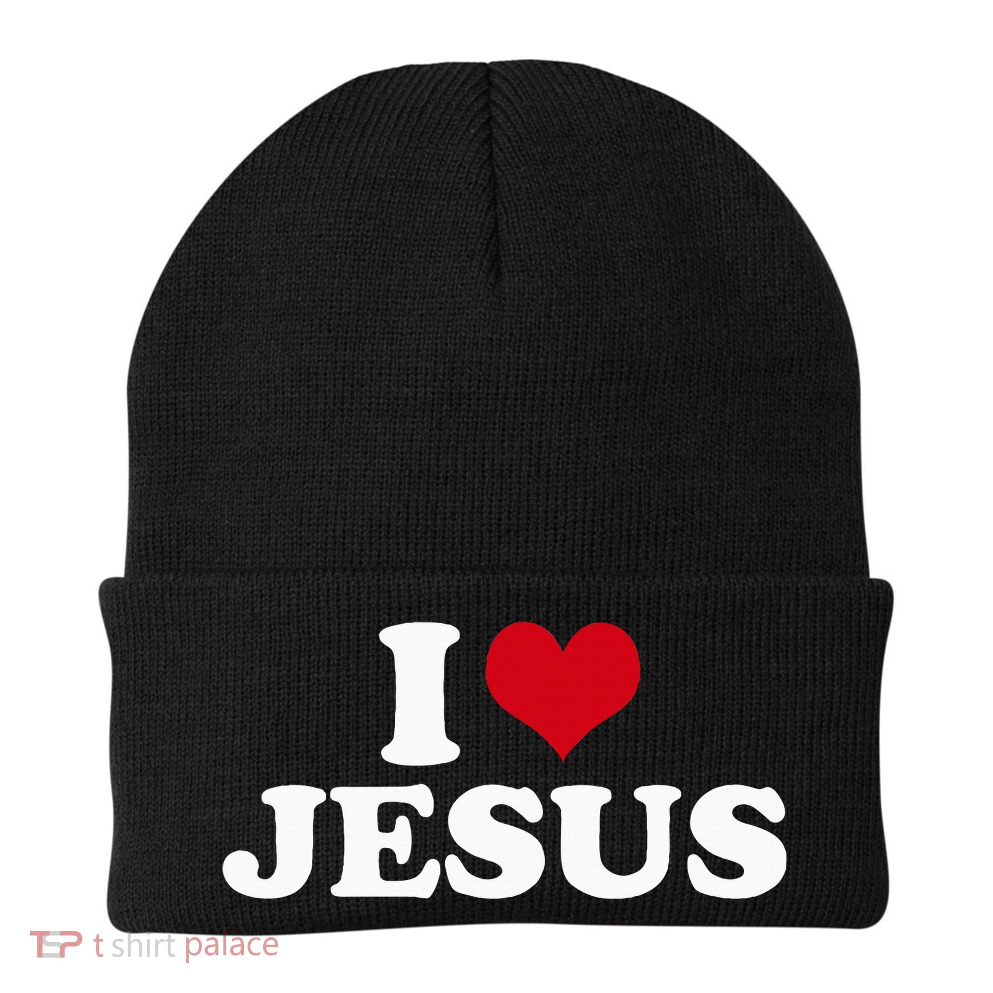 I Love Jesus I Heart Jesus Beanie