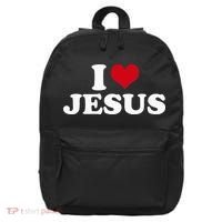 I Love Jesus I Heart Jesus 16 in Basic Backpack thumb 0