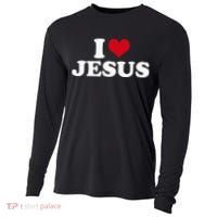I Love Jesus I Heart Jesus Cooling Performance Long Sleeve Crew thumb 0
