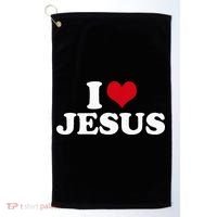 I Love Jesus I Heart Jesus Golf Towel thumb 0