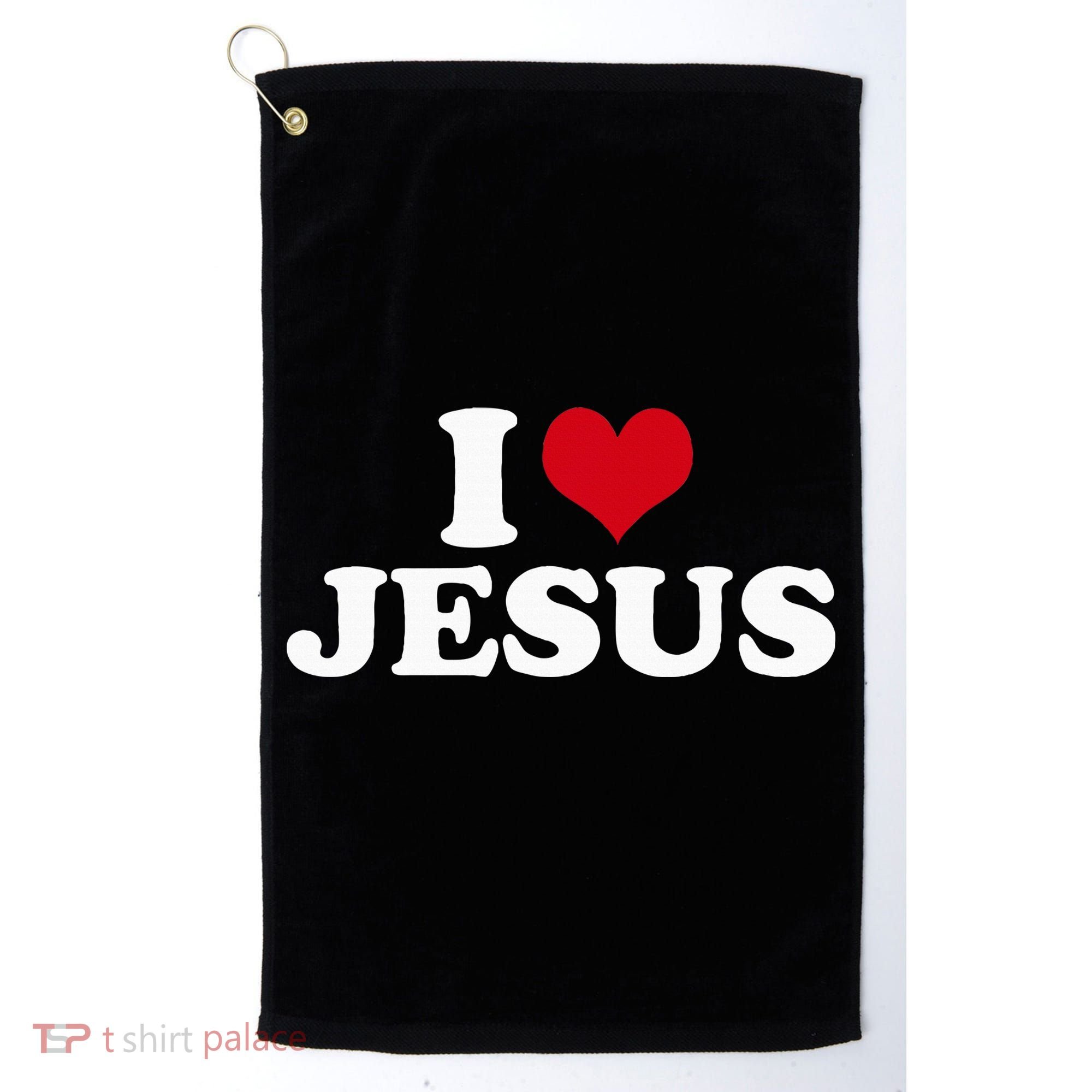 I Love Jesus I Heart Jesus Golf Towel