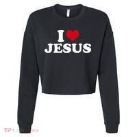 I Love Jesus I Heart Jesus Cropped Pullover Crew thumb 0