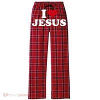 I Love Jesus I Heart Jesus Women's Flannel Plaid Pajama Pants thumb 0